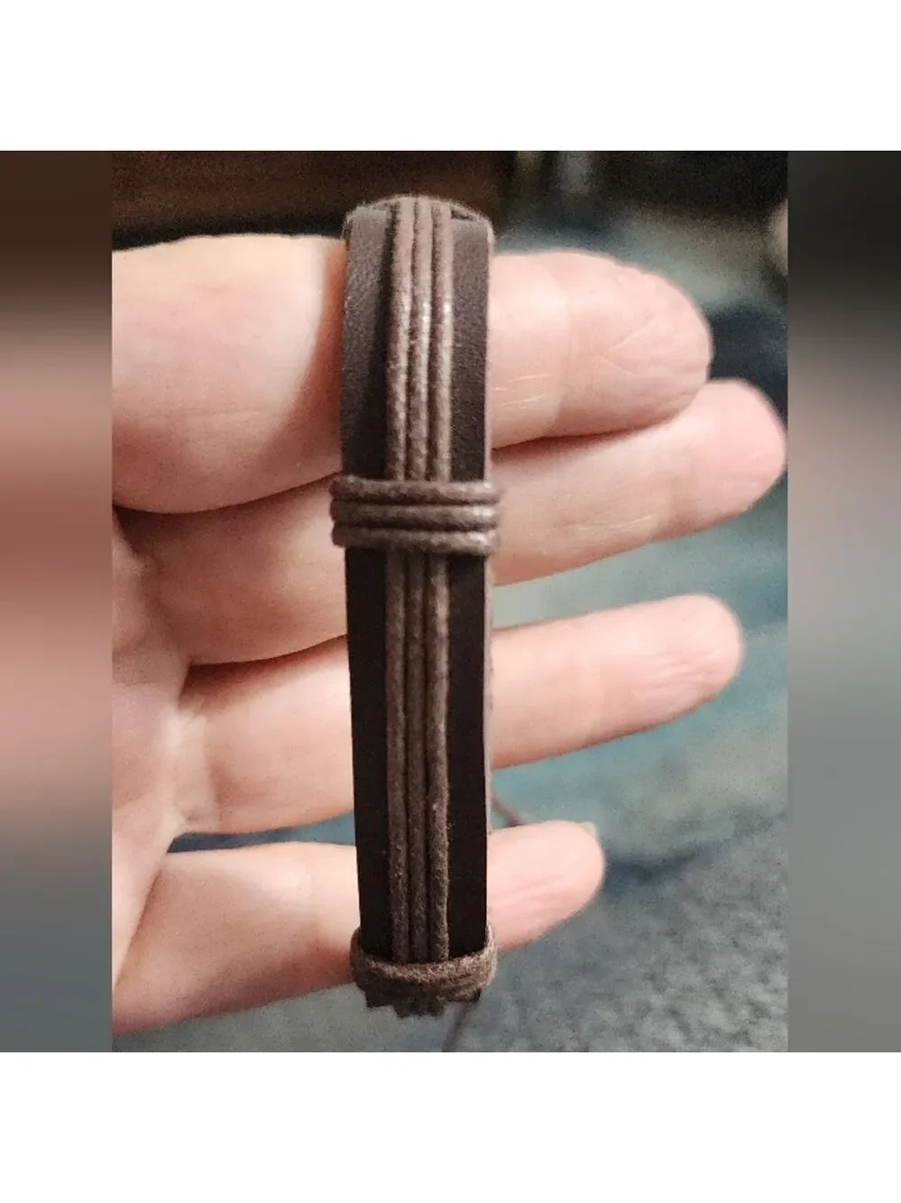 Men's Adjustable Black and Brown Leather Braided Bracelets- Set of 3
